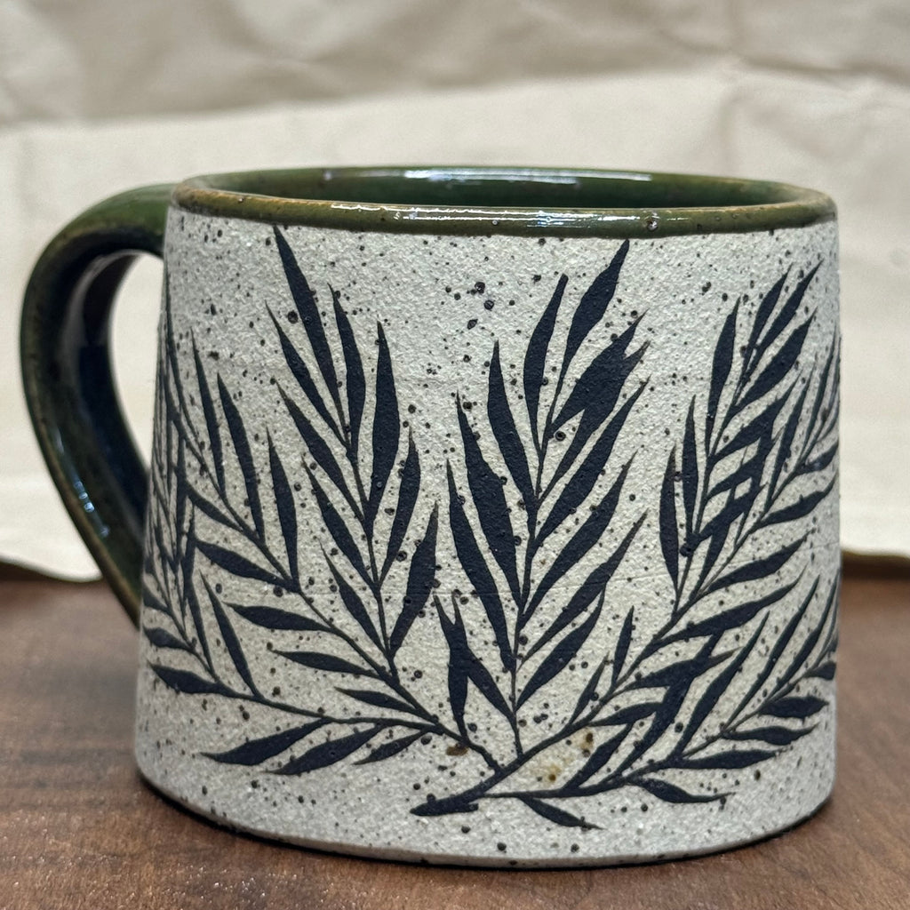 Green leaf mug