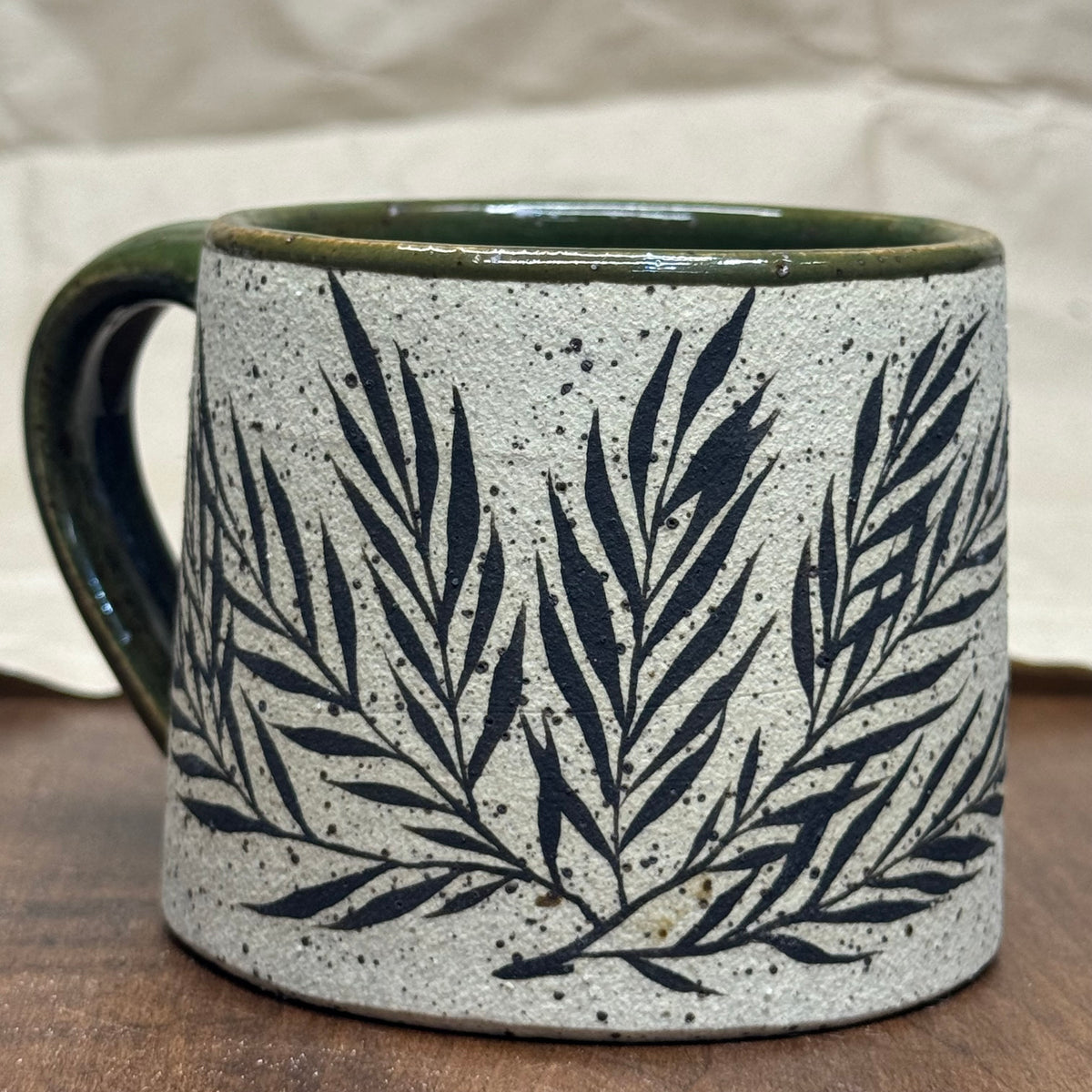 Green leaf mug