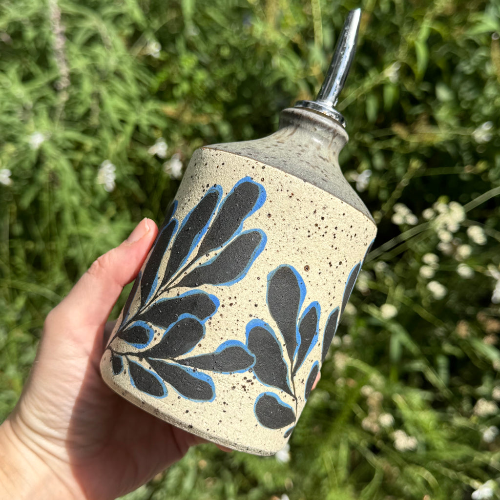 Blue Leaf Oil Bottle