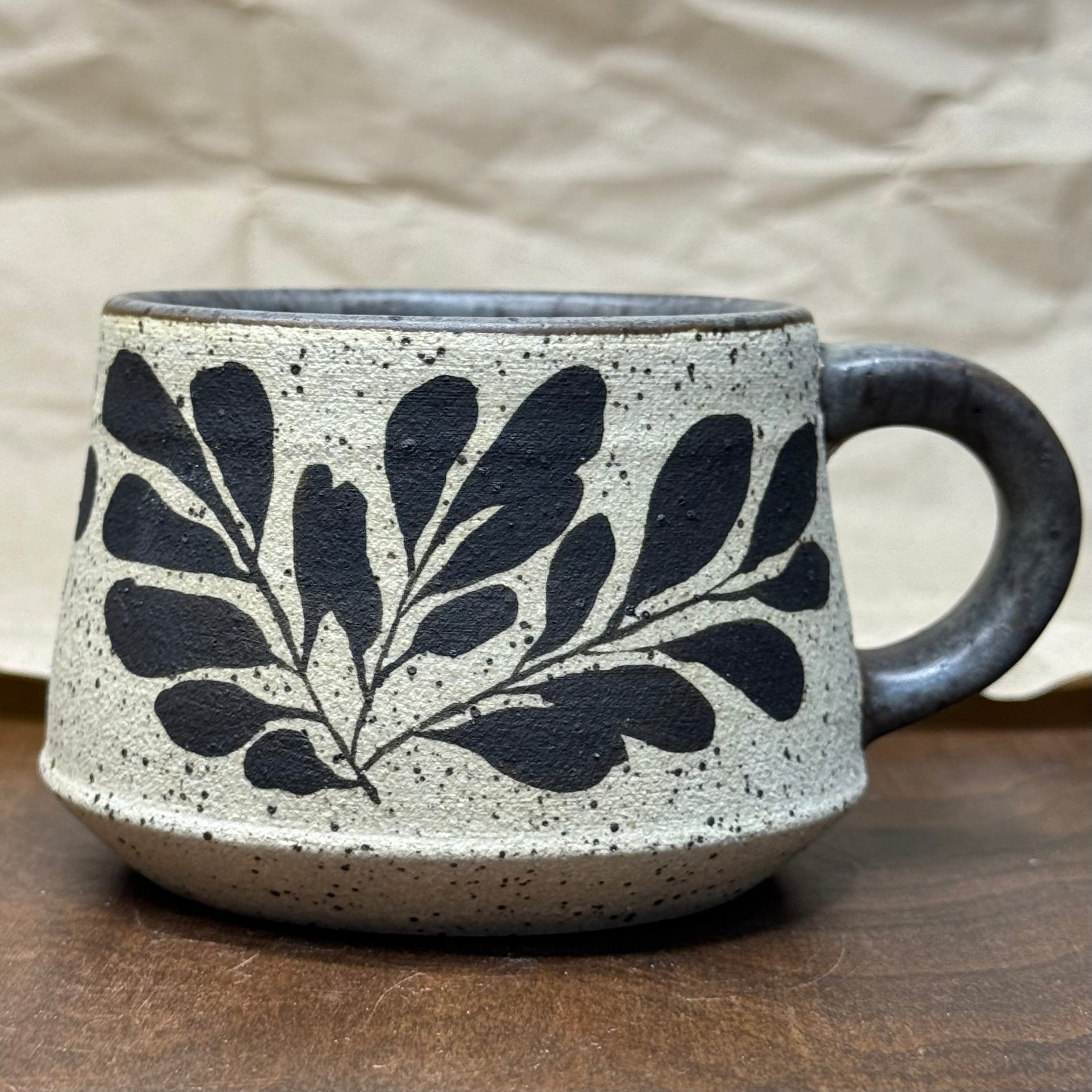 Grey Leaf Mug