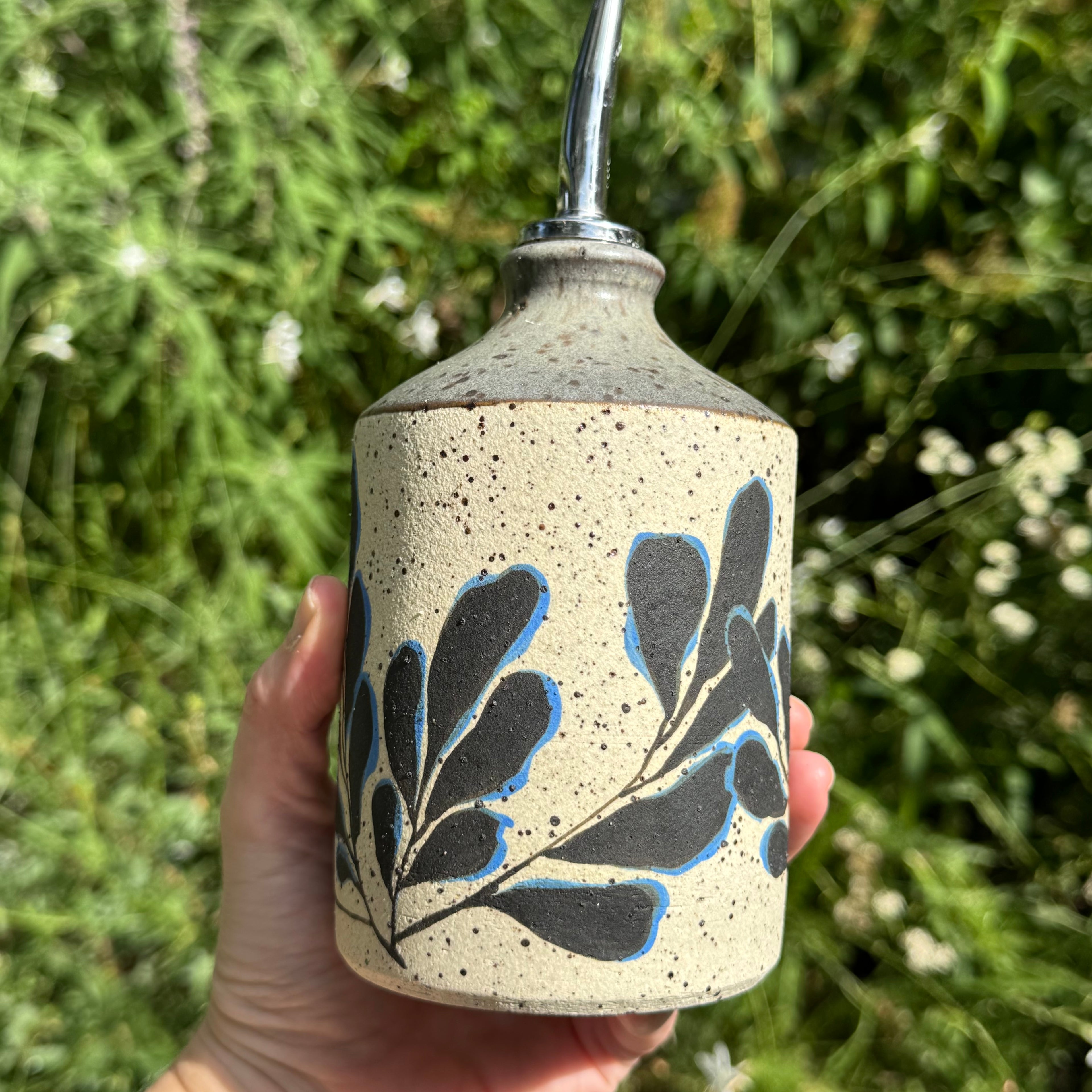 Blue Leaf Oil Bottle