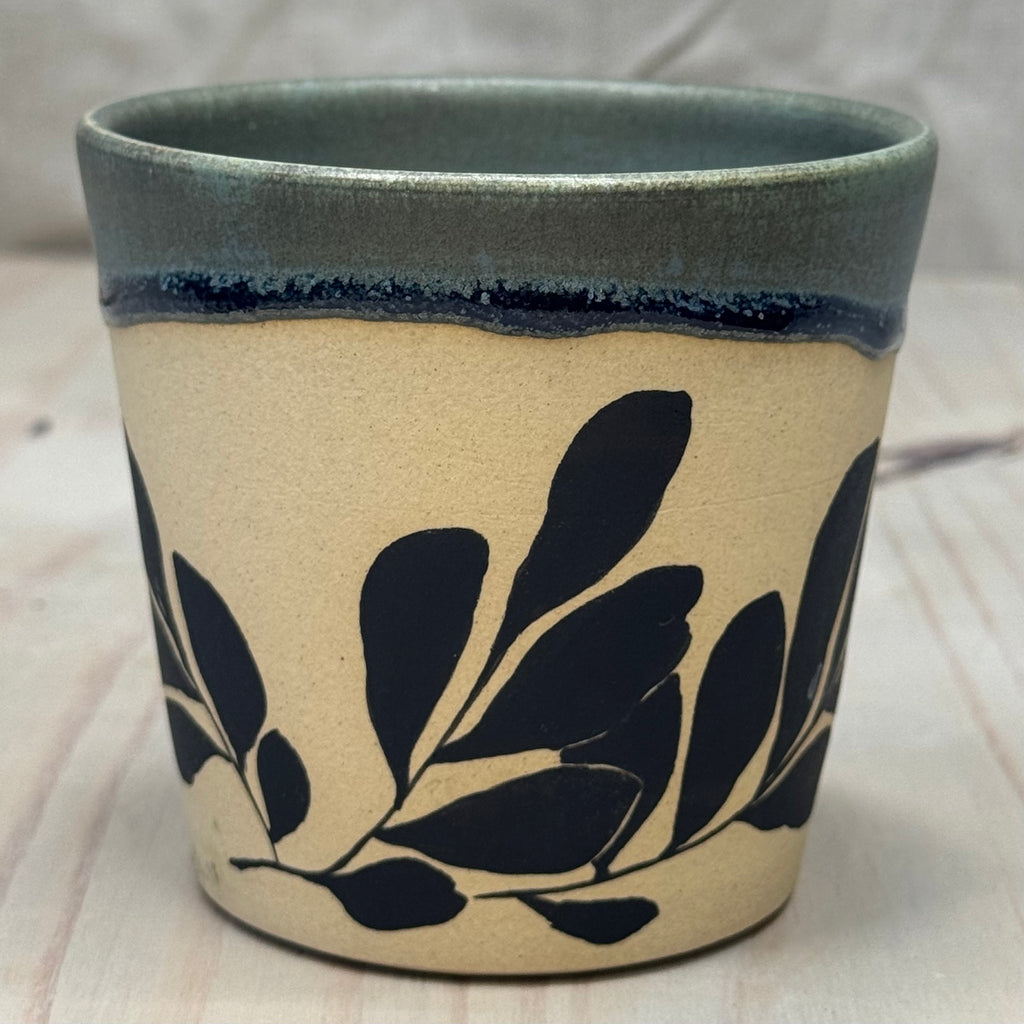Large Blue Leaf Mug