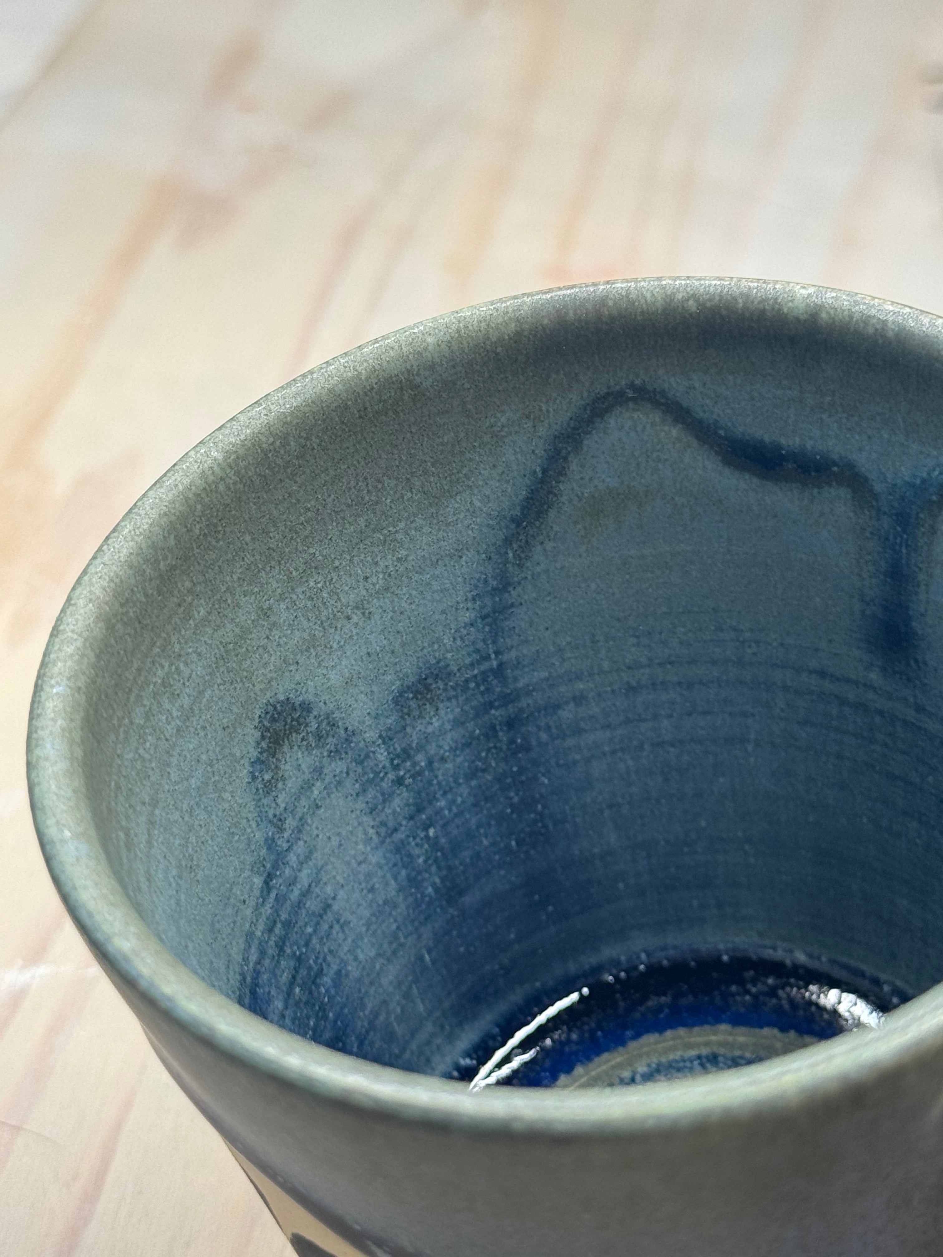 Large Blue Leaf Mug