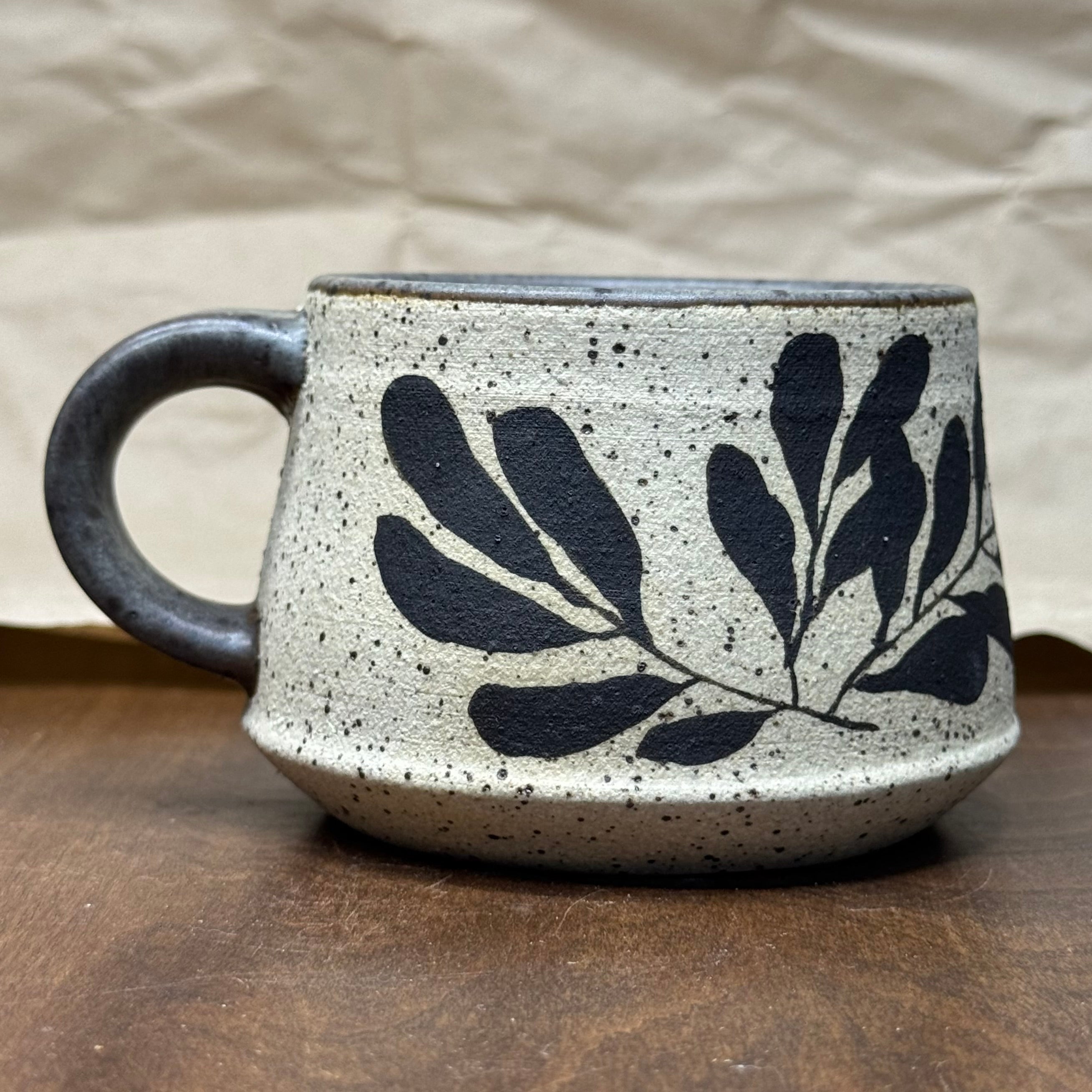Grey Leaf Mug