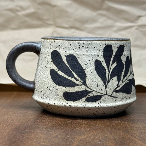 Grey Leaf Mug