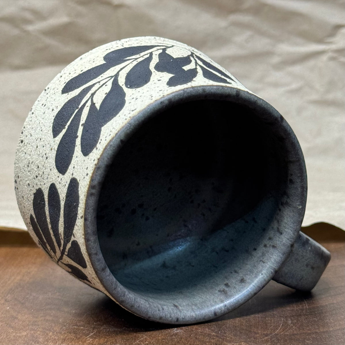 Grey Leaf Mug