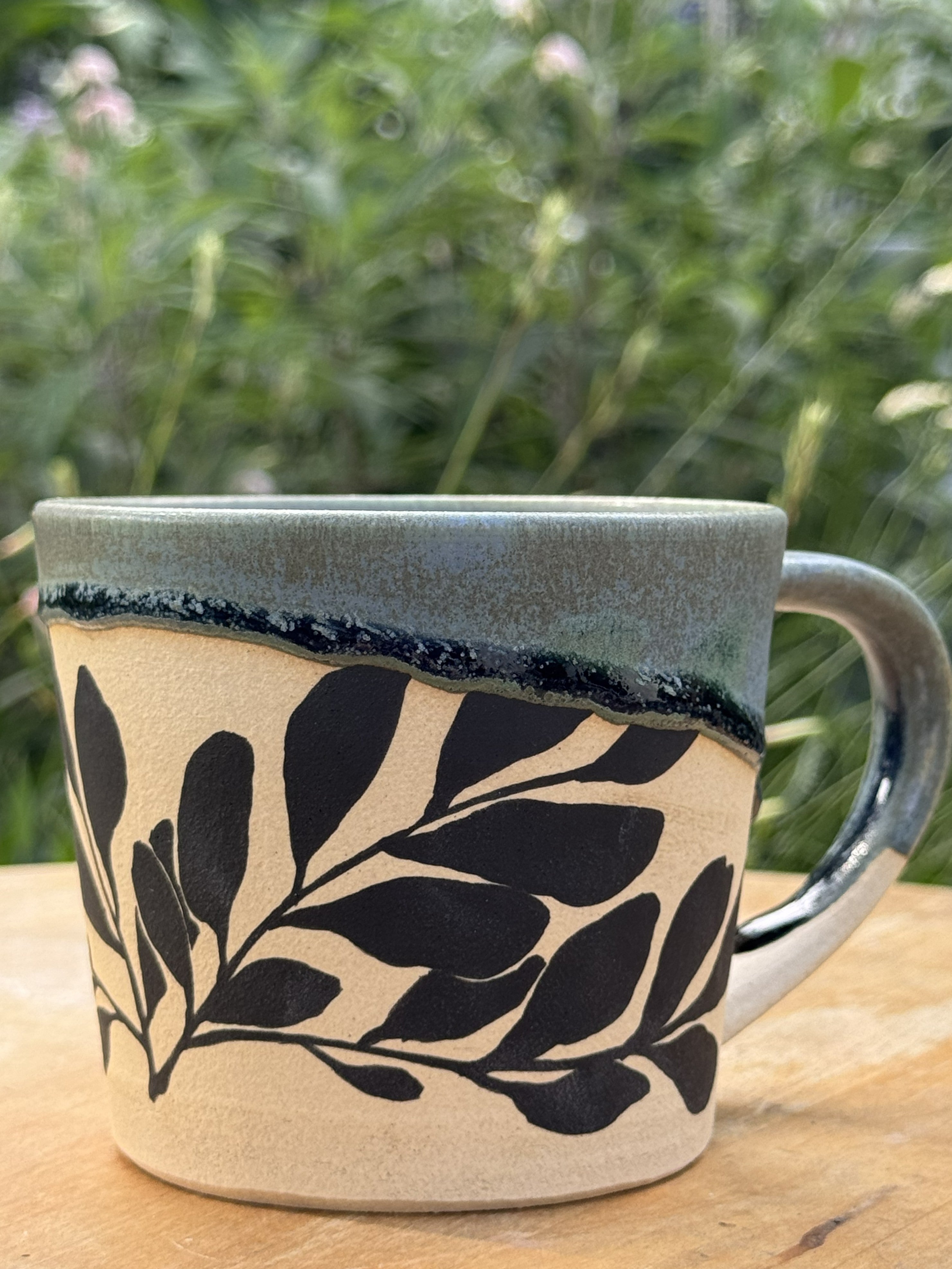 Blue Leaf Mug