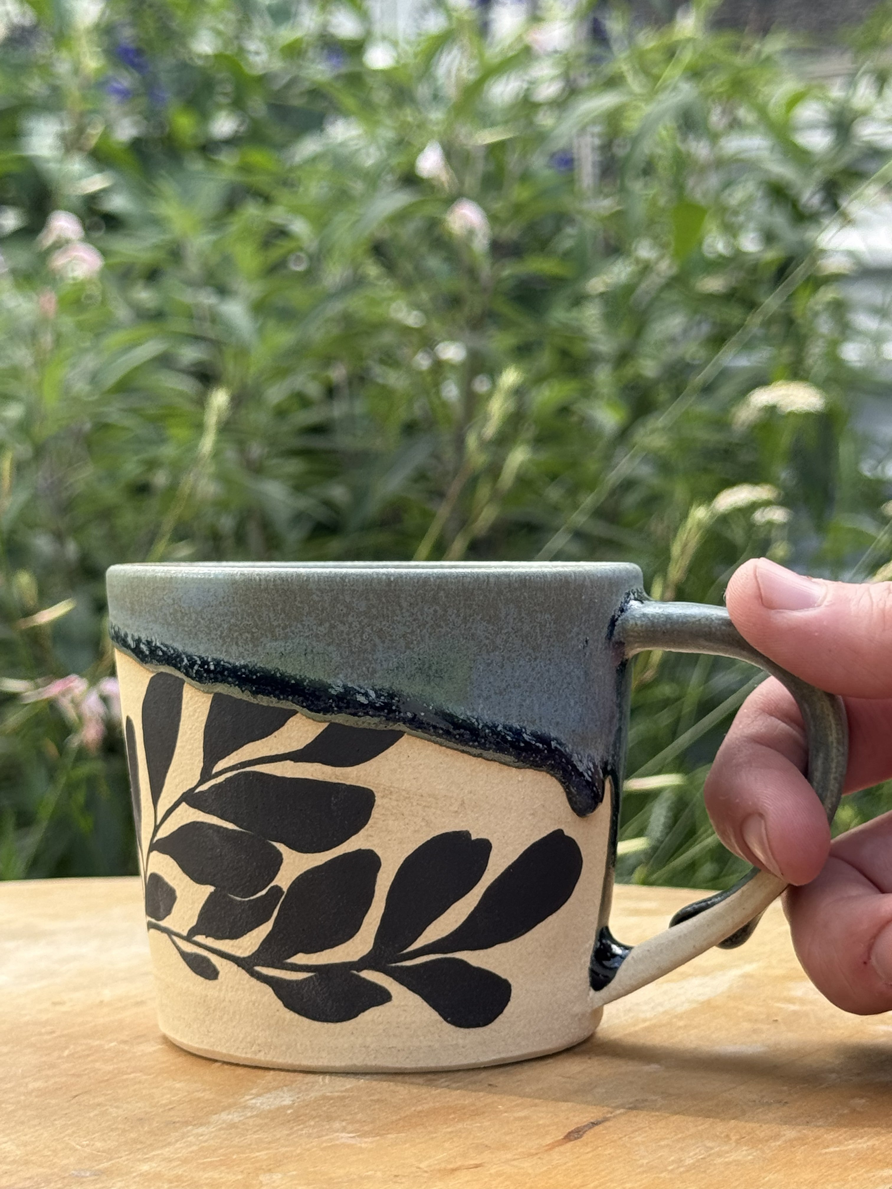Blue Leaf Mug