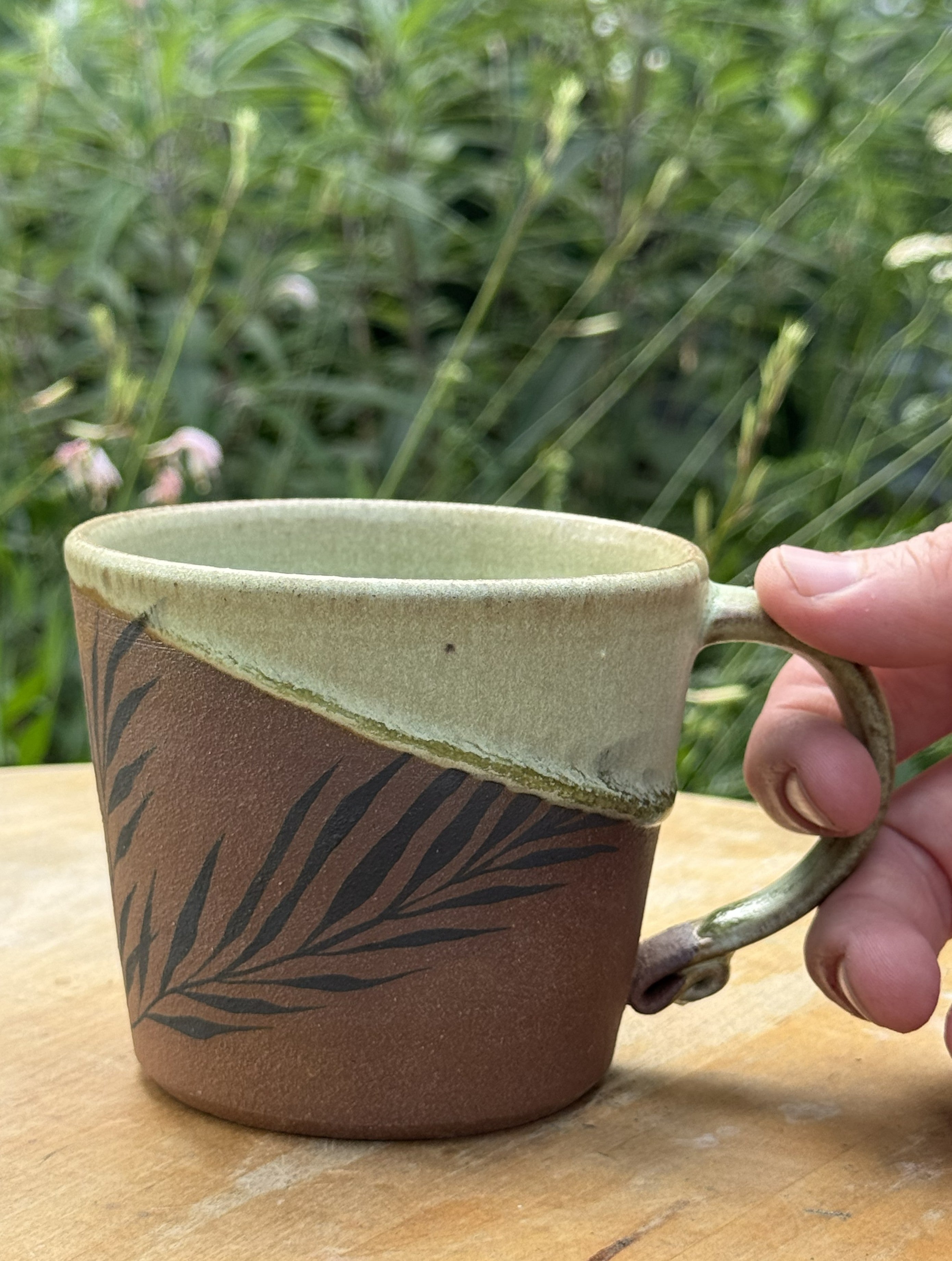 Leaf Mug in Red Stoneware