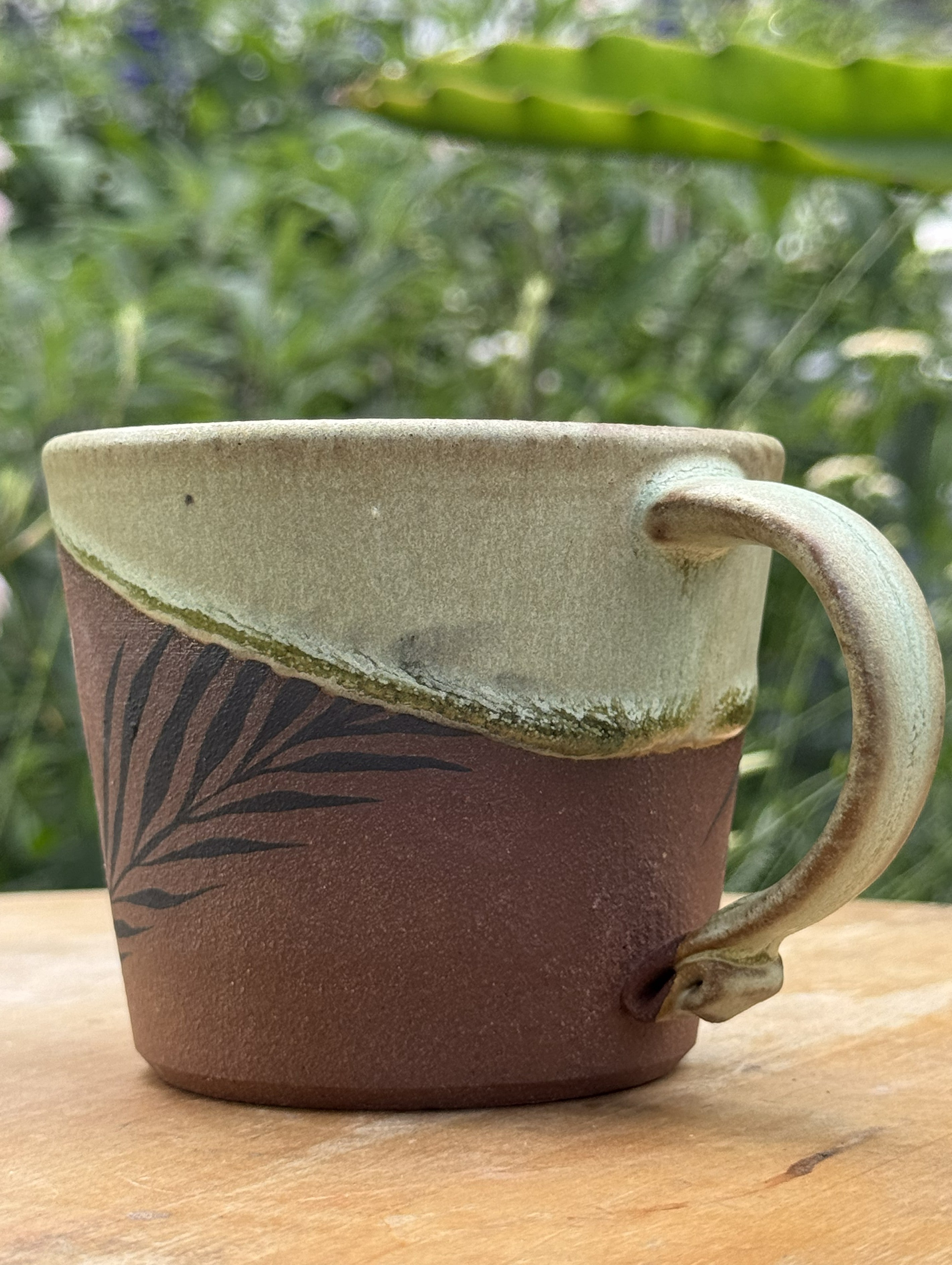 Leaf Mug in Red Stoneware