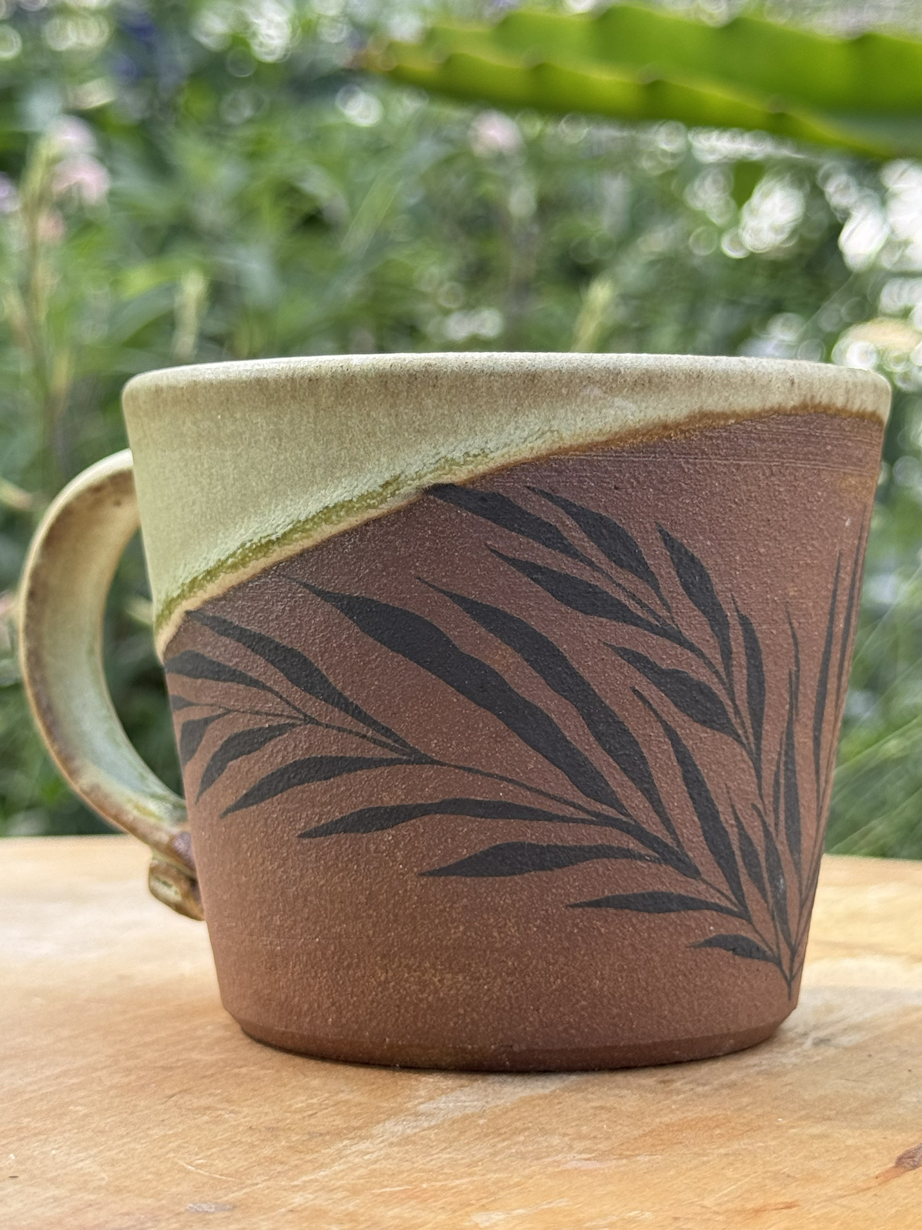 Leaf Mug in Red Stoneware